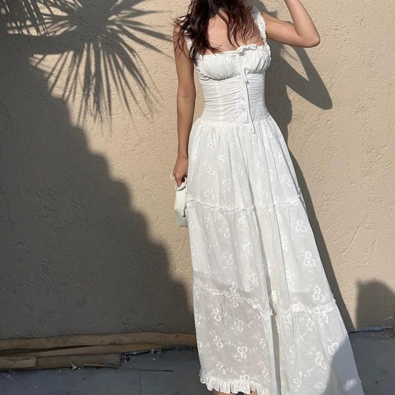 Karla Ruffle Trim Tiered Maxi Dress