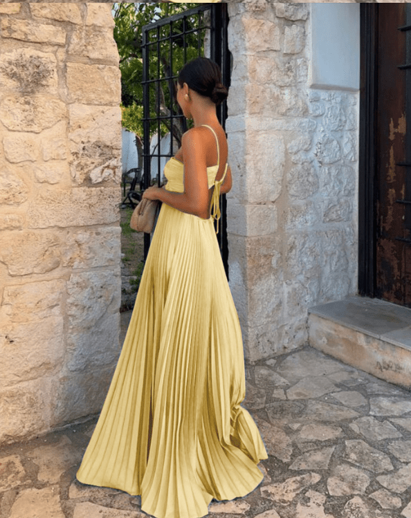 Lindsay Cutout Pleated Maxi Dress