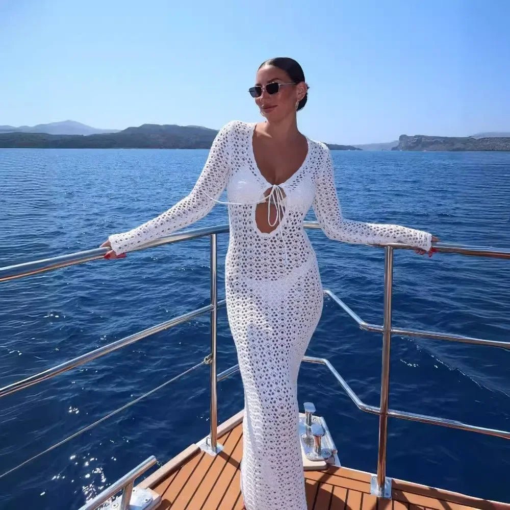 Lori Hollow Out Crochet Beach Dress