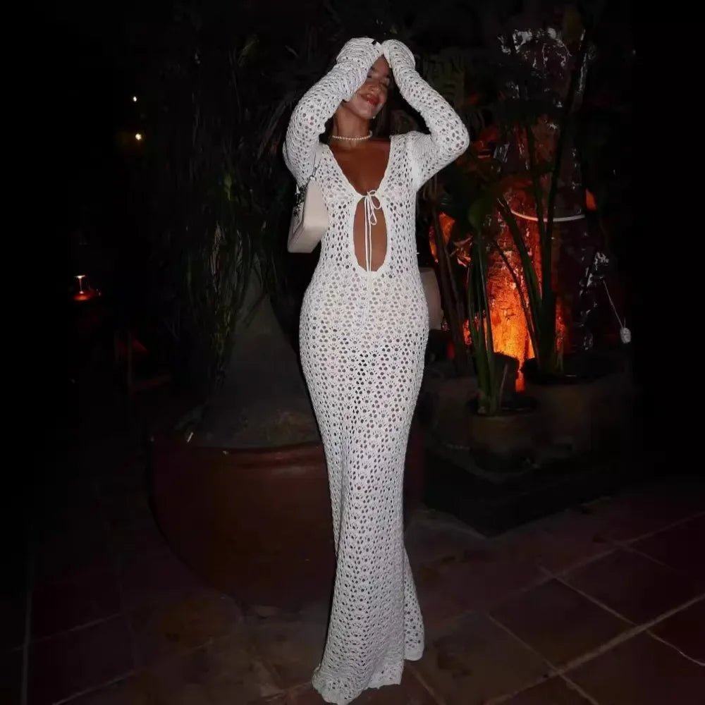 Lori Hollow Out Crochet Beach Dress