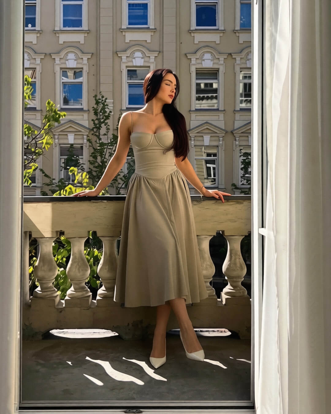 Sylvia Sleeveless Strap Midi Dress