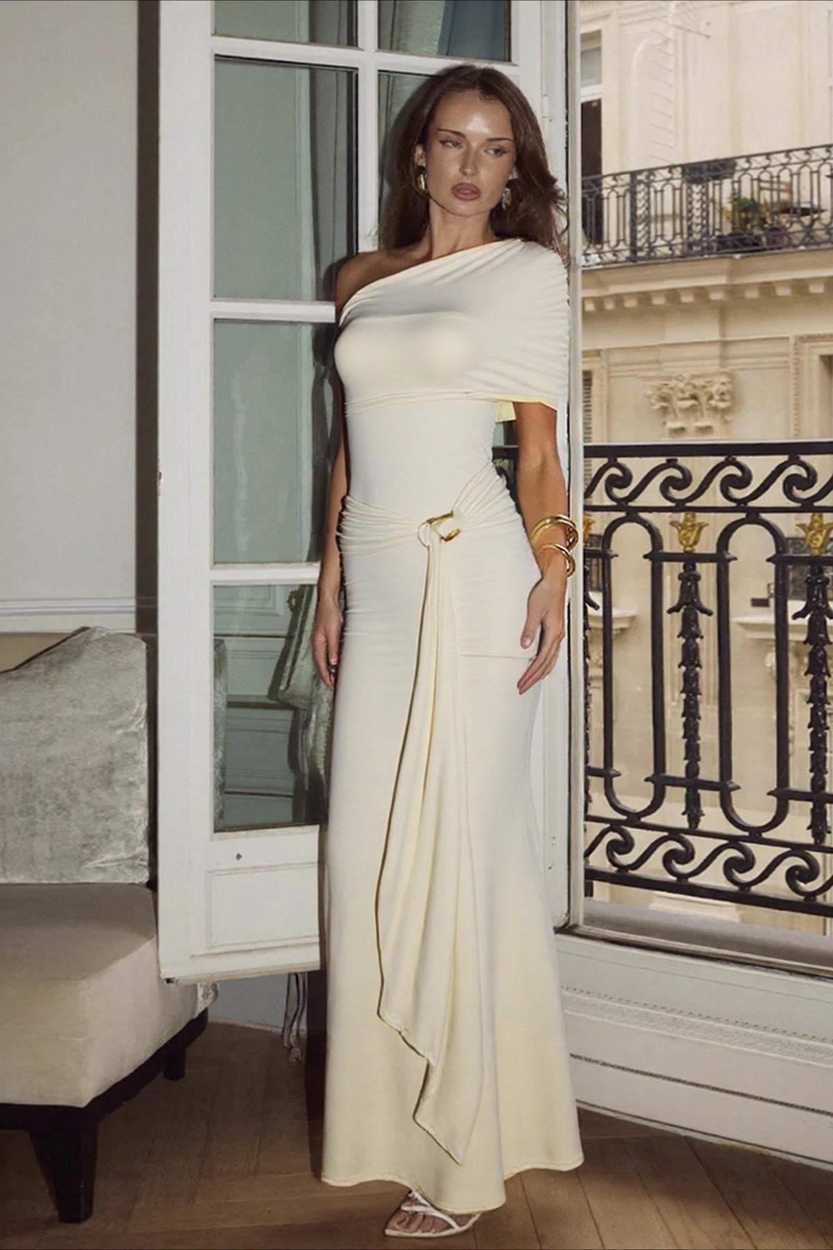 Taylor Asymmetrical Bodycon Maxi Dress