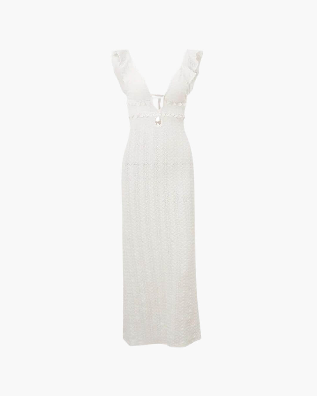 Aisin Plunged Neck Lace Maxi Dress