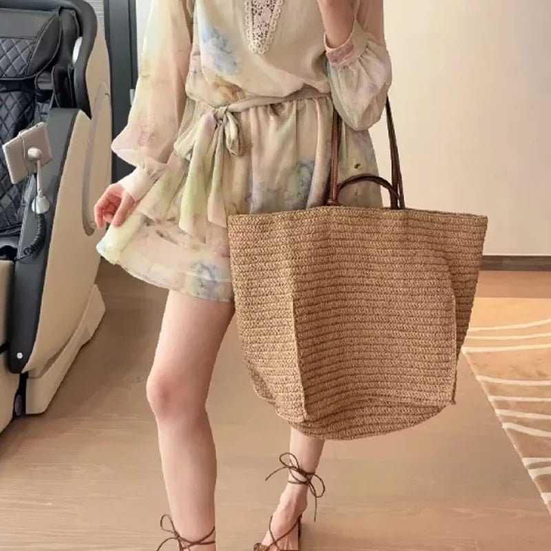 Bianca El Dokuma Hasır Plaj Çantası