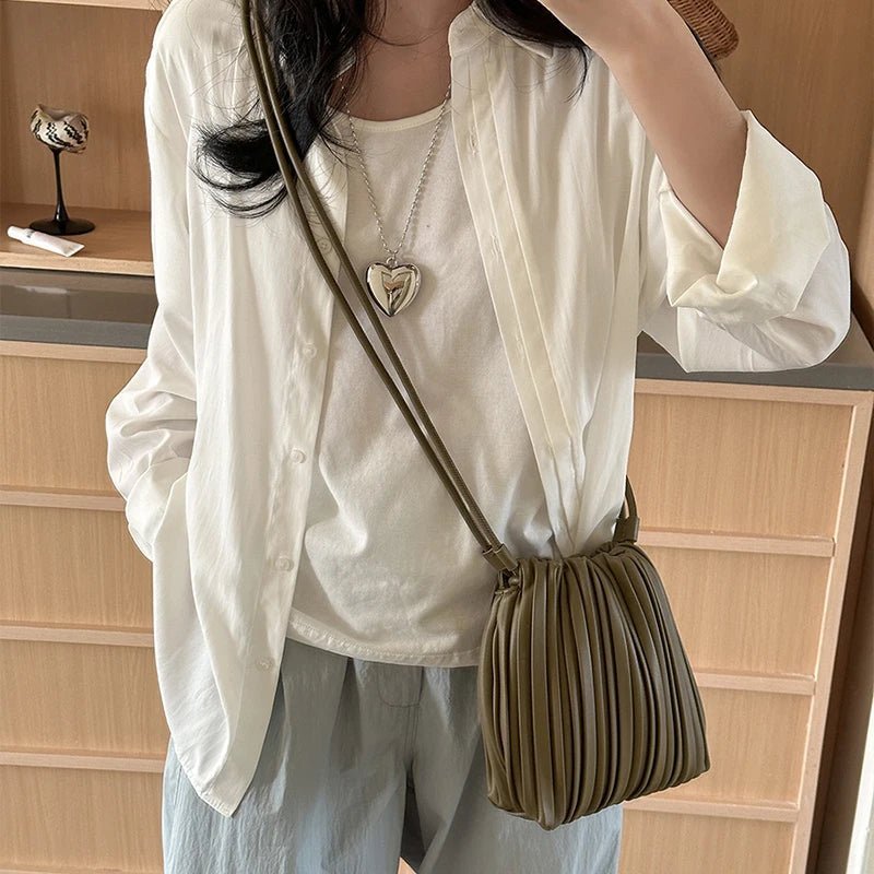 Bianca Pileli Mini Çapraz Askılı Çanta