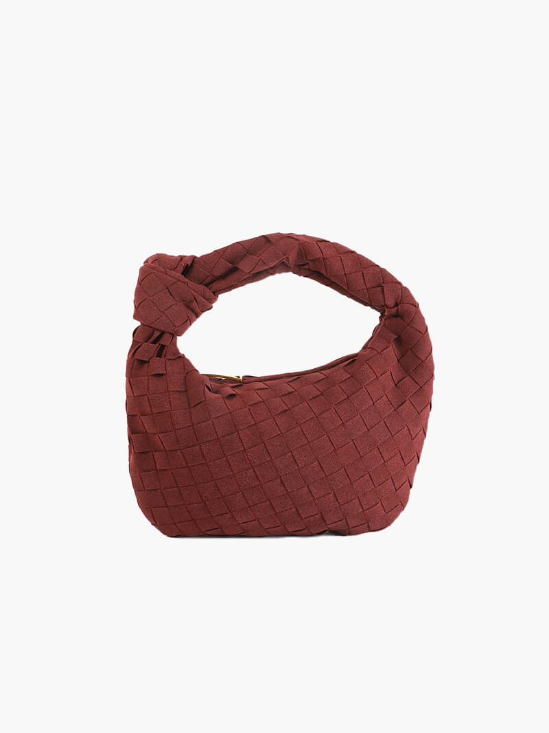 Suede Woven Mini Handbag