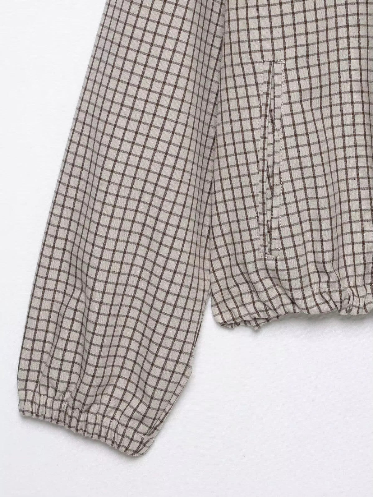 Daniela Plaid Hooded Cropped Jacket