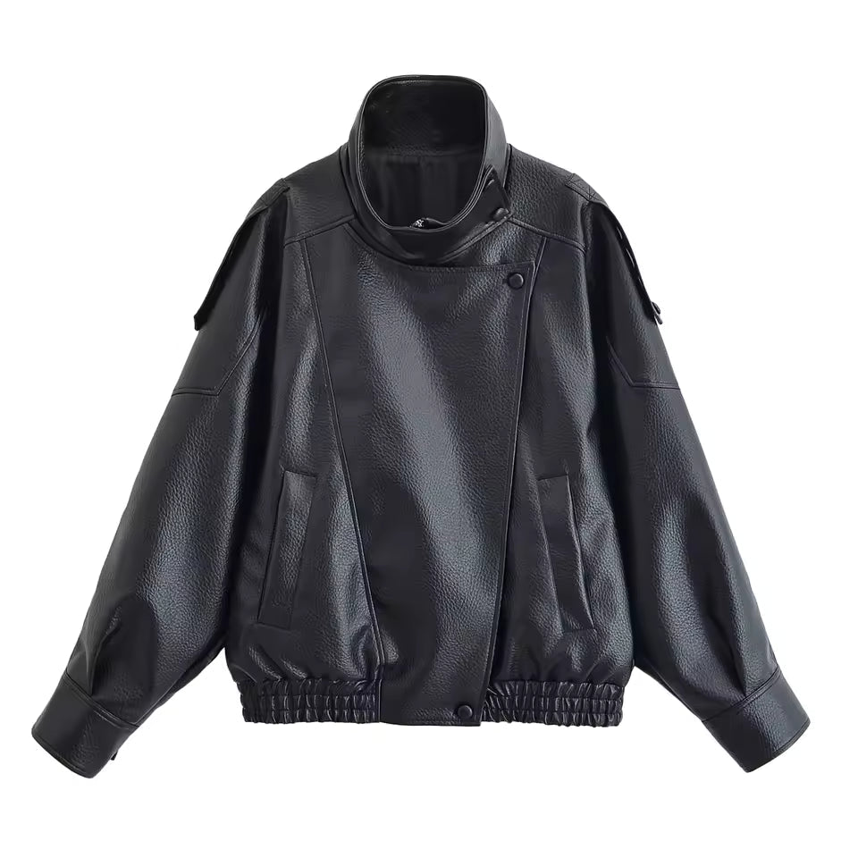 Elena Asymmetric Button Pocket Jacket
