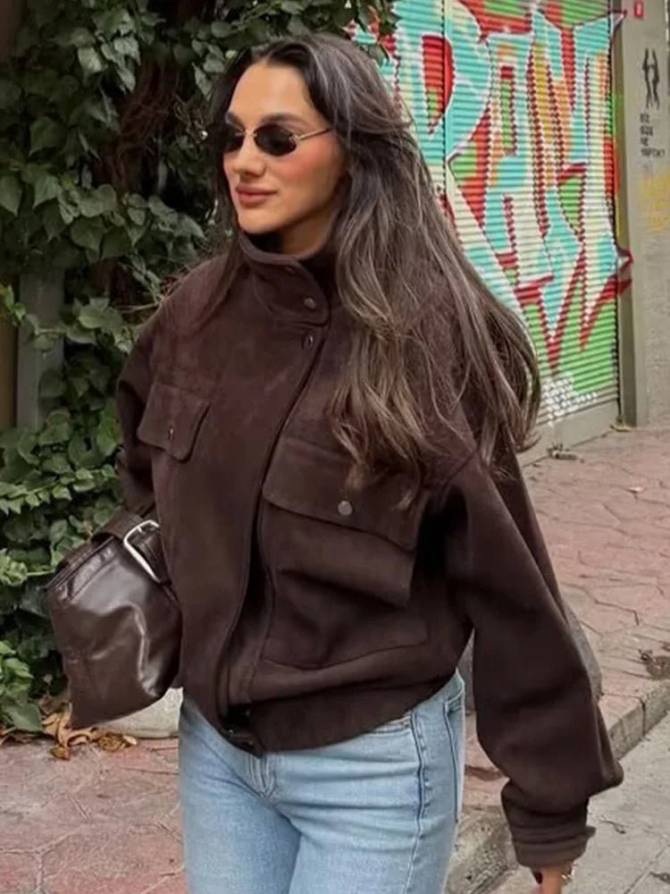 Lara Vintage Oversized Bomber Jacket