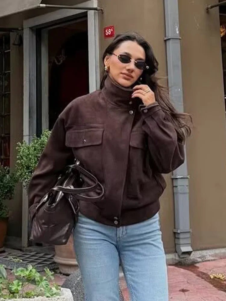 Lara Vintage Oversized Bomber Jacket