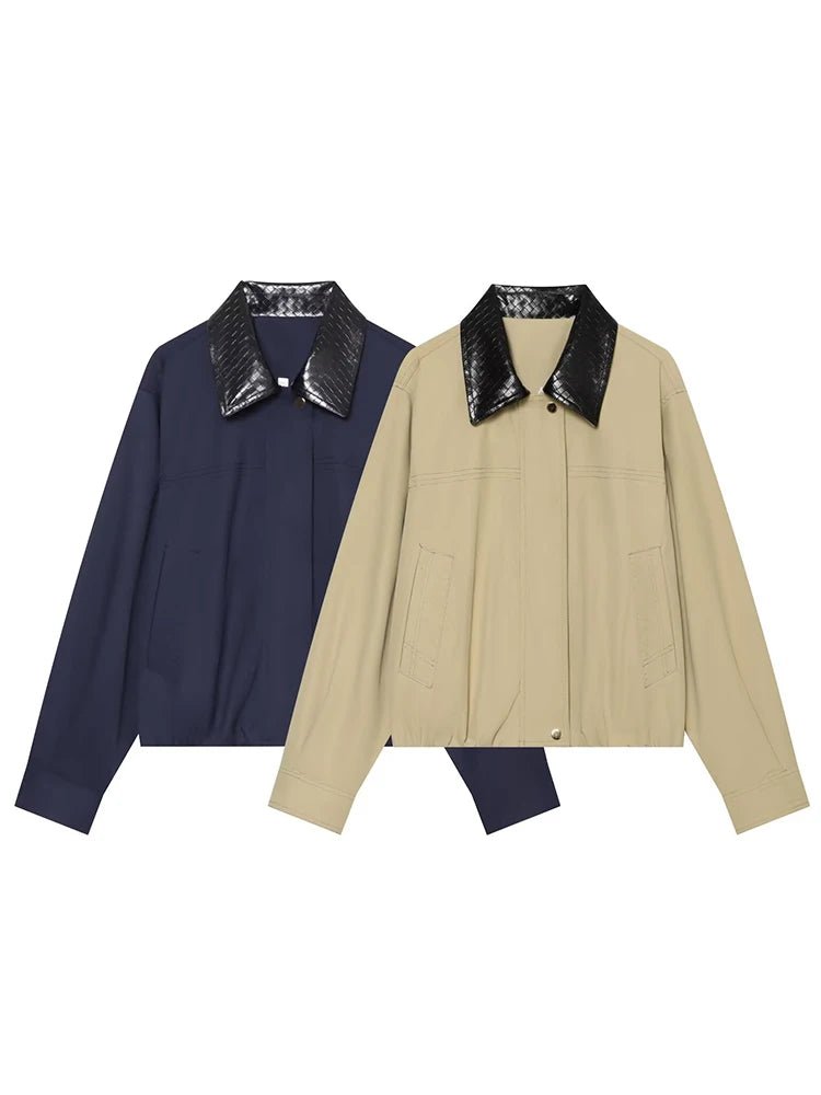 Linda Contrast Collar Bomber Jacket