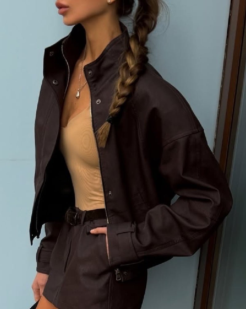 Linda Faux Suede Zip Jacket