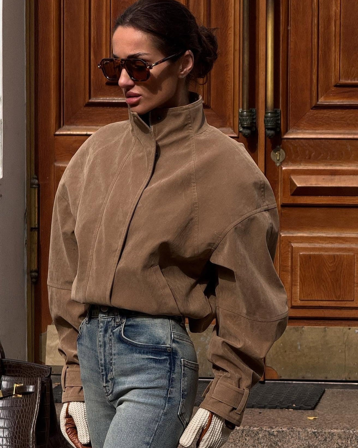 Linda Faux Suede Zip Jacket