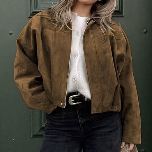Nina Vintage Khaki Suede Jacket