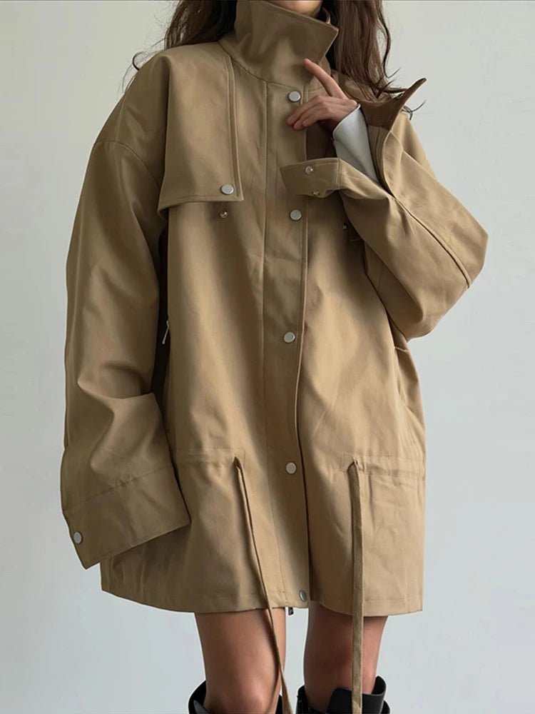 Rebecca Contrast Collar Windbreaker Jacket