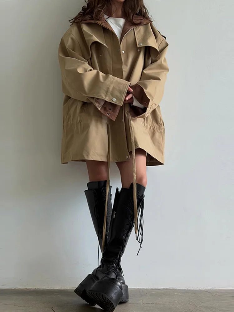 Rebecca Contrast Collar Windbreaker Jacket