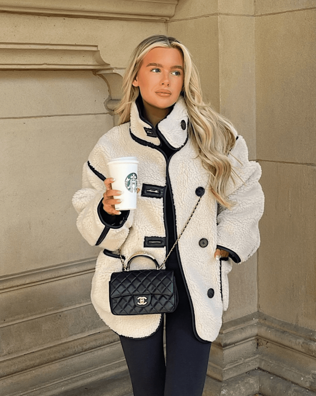 Adela Funnel Neck Sherpa Jacket