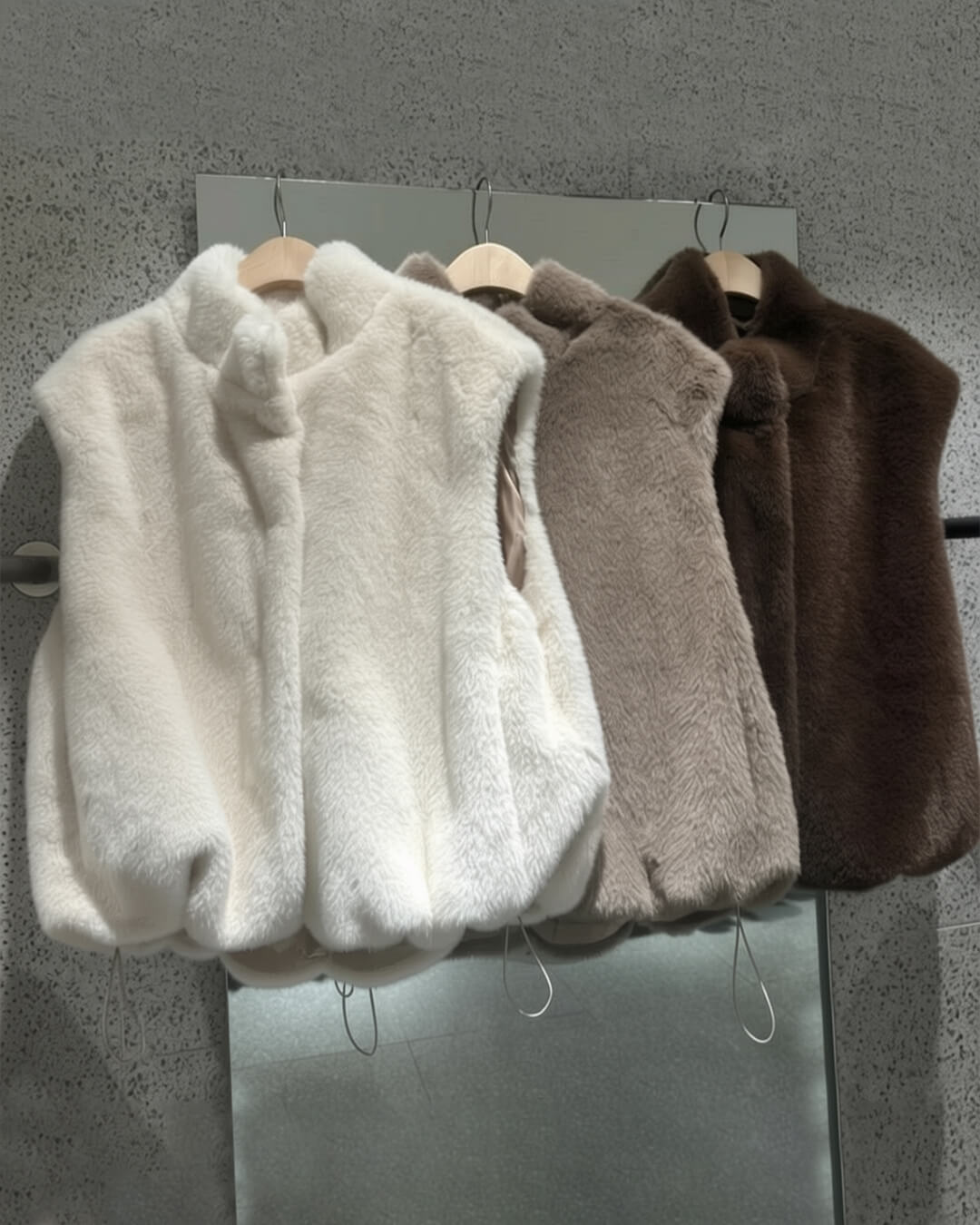Amalia High Neck Faux Fur Vest