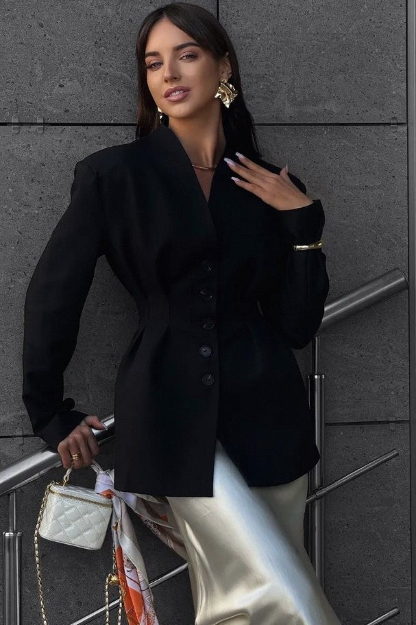 Daniela Cinched Collarless Blazer
