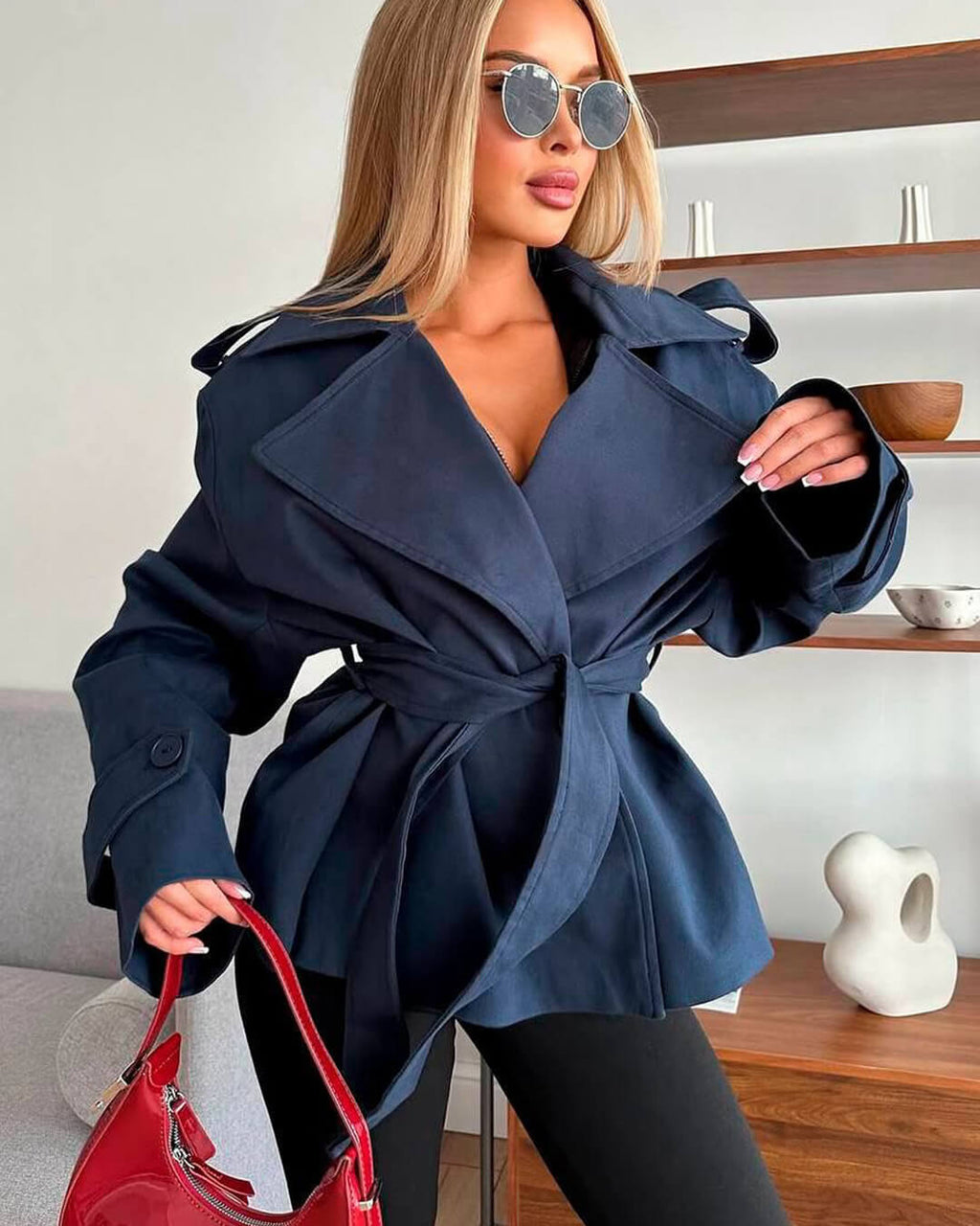 Dorothy Lace Up Short Trench Coat