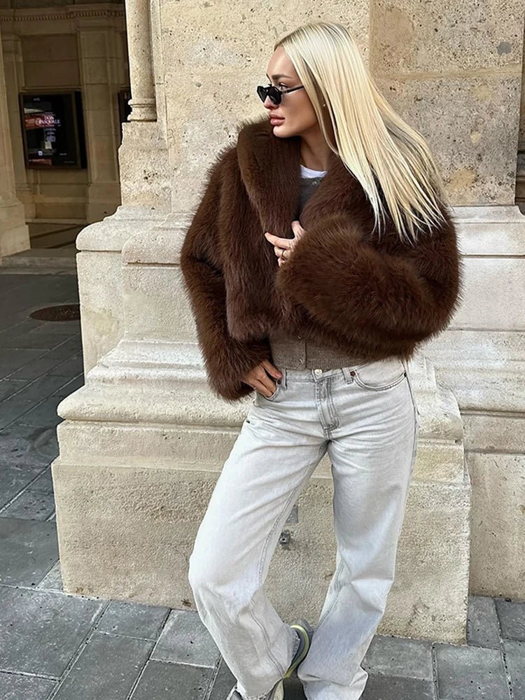 Elsa Kısa Suni Kürk Palto