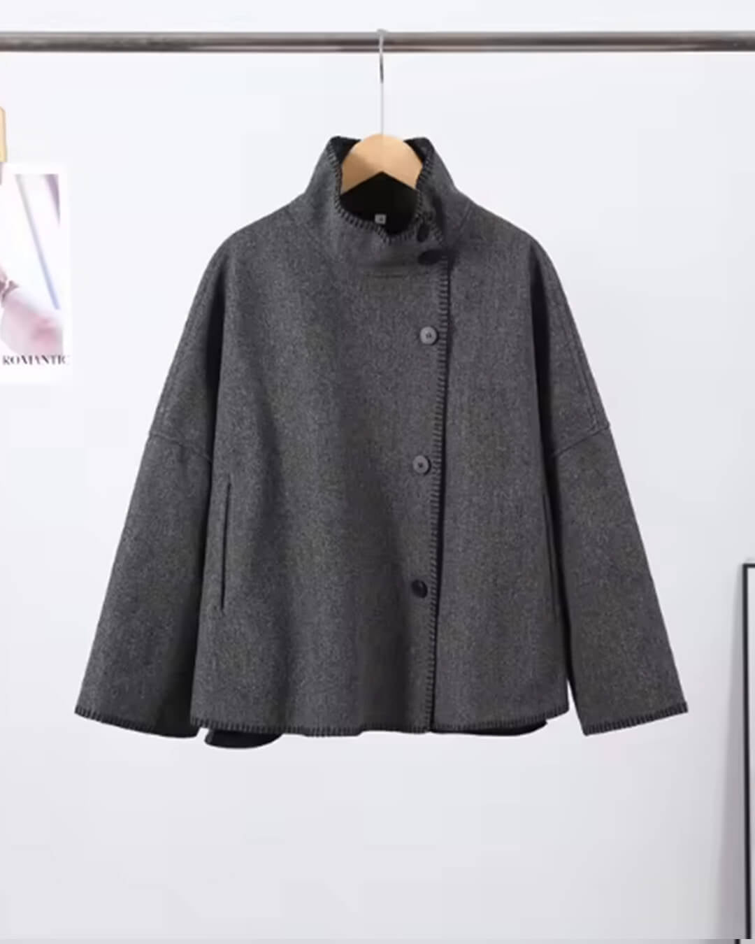 Emily High Neck Button Jacket