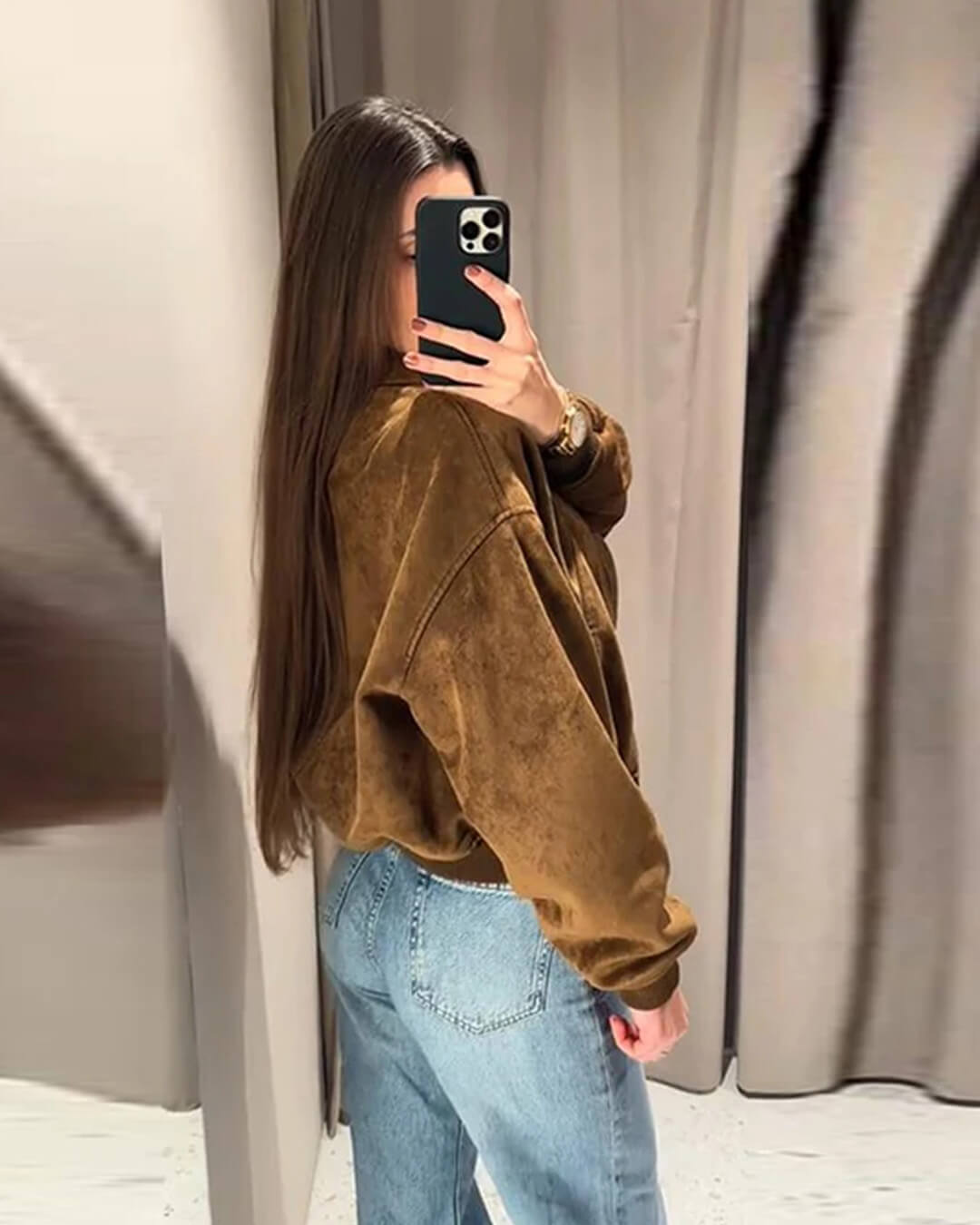 Heather Faux Suede Jacket