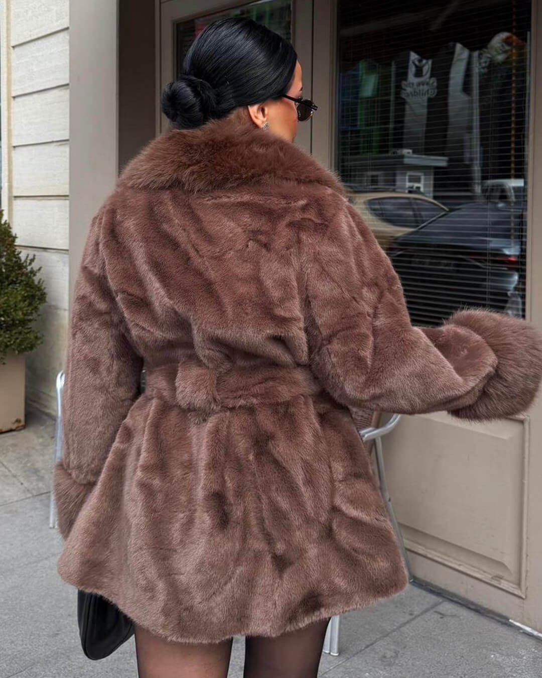 Jessa Faux Fur Trim Coat