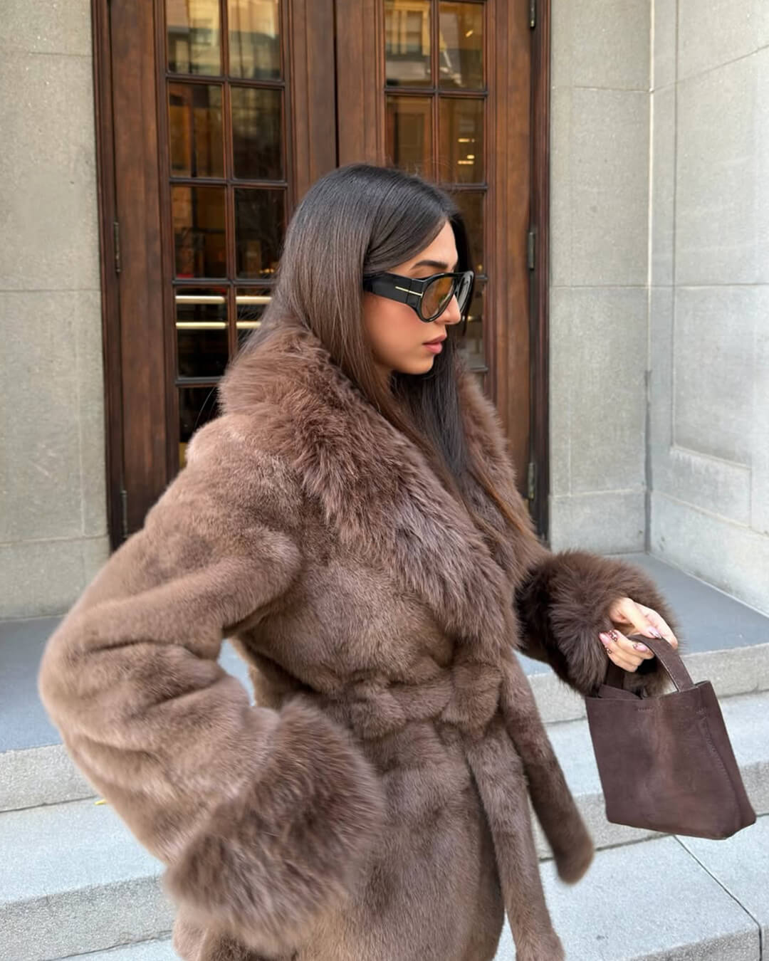 Jessa Faux Fur Trim Coat