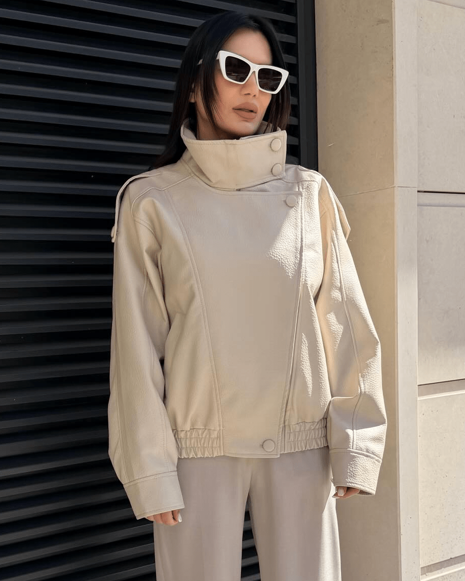 Joyce Asymmetrical Zip Faux Leather Jacket