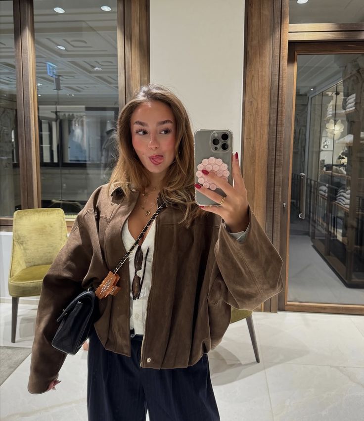 Katherine Suede Bomber Jacket