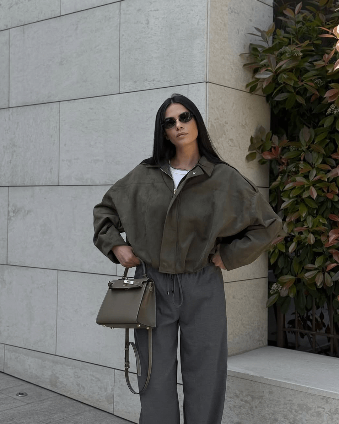 Katherine Suede Bomber Jacket