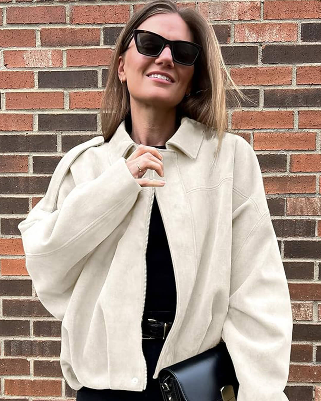 Katherine Suede Bomber Jacket