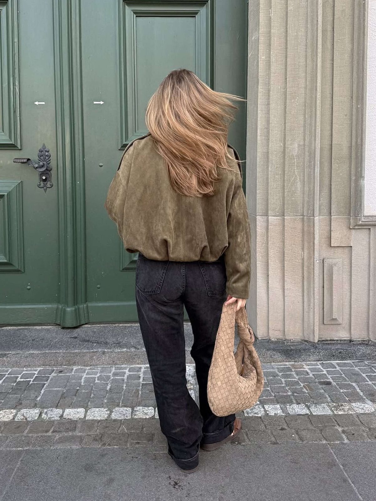 Katherine Suede Bomber Jacket