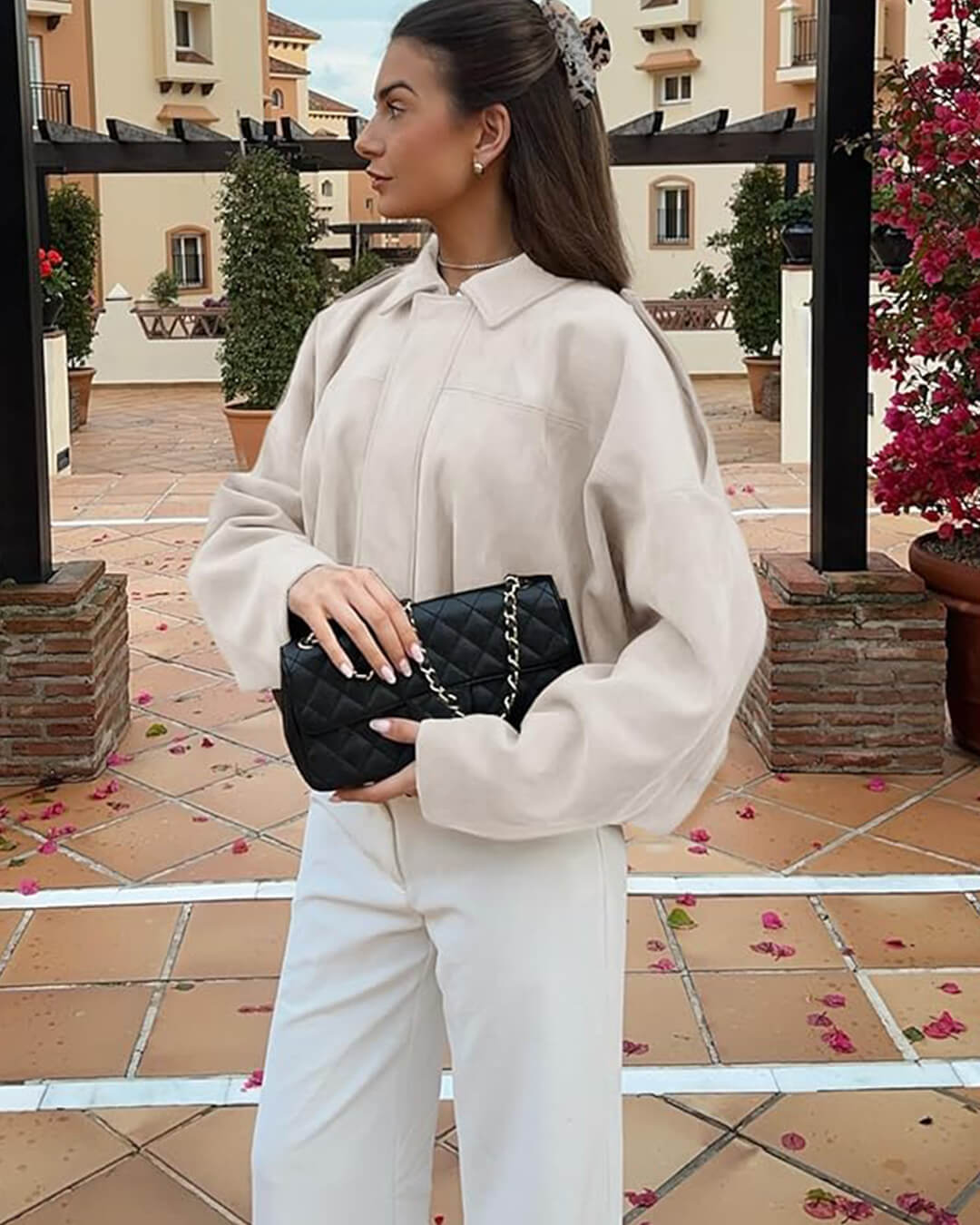 Katherine Suede Bomber Jacket