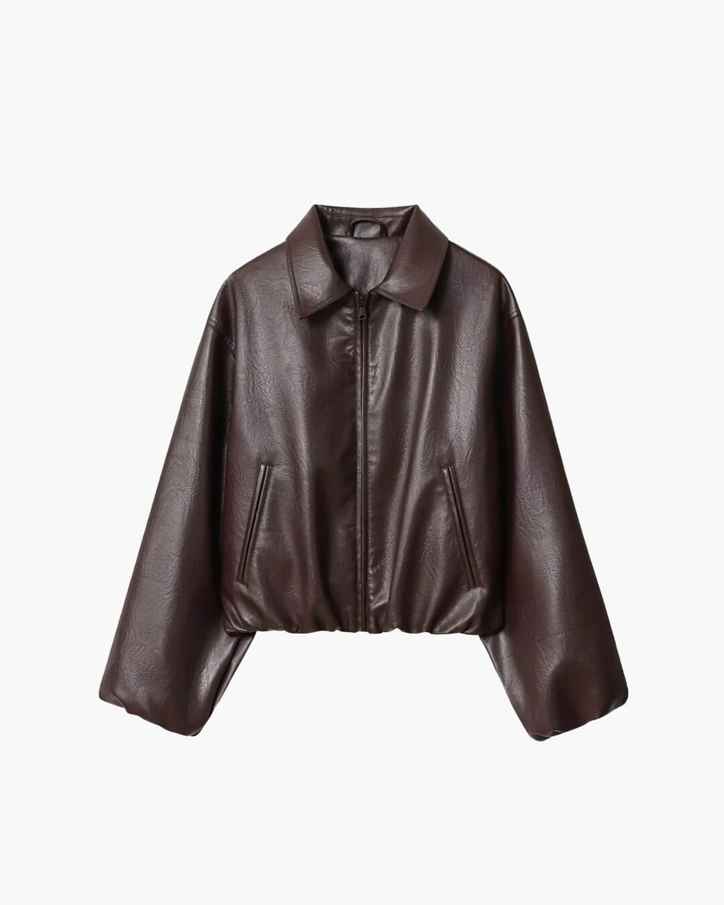 Marivic Zip Up Faux Leather Jacket