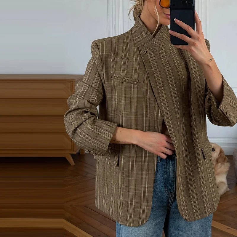 Willow Stand Collar Striped Suit Jacket