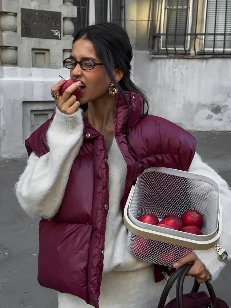 Zarina Dik Yakalı Şişme Yelek Mont