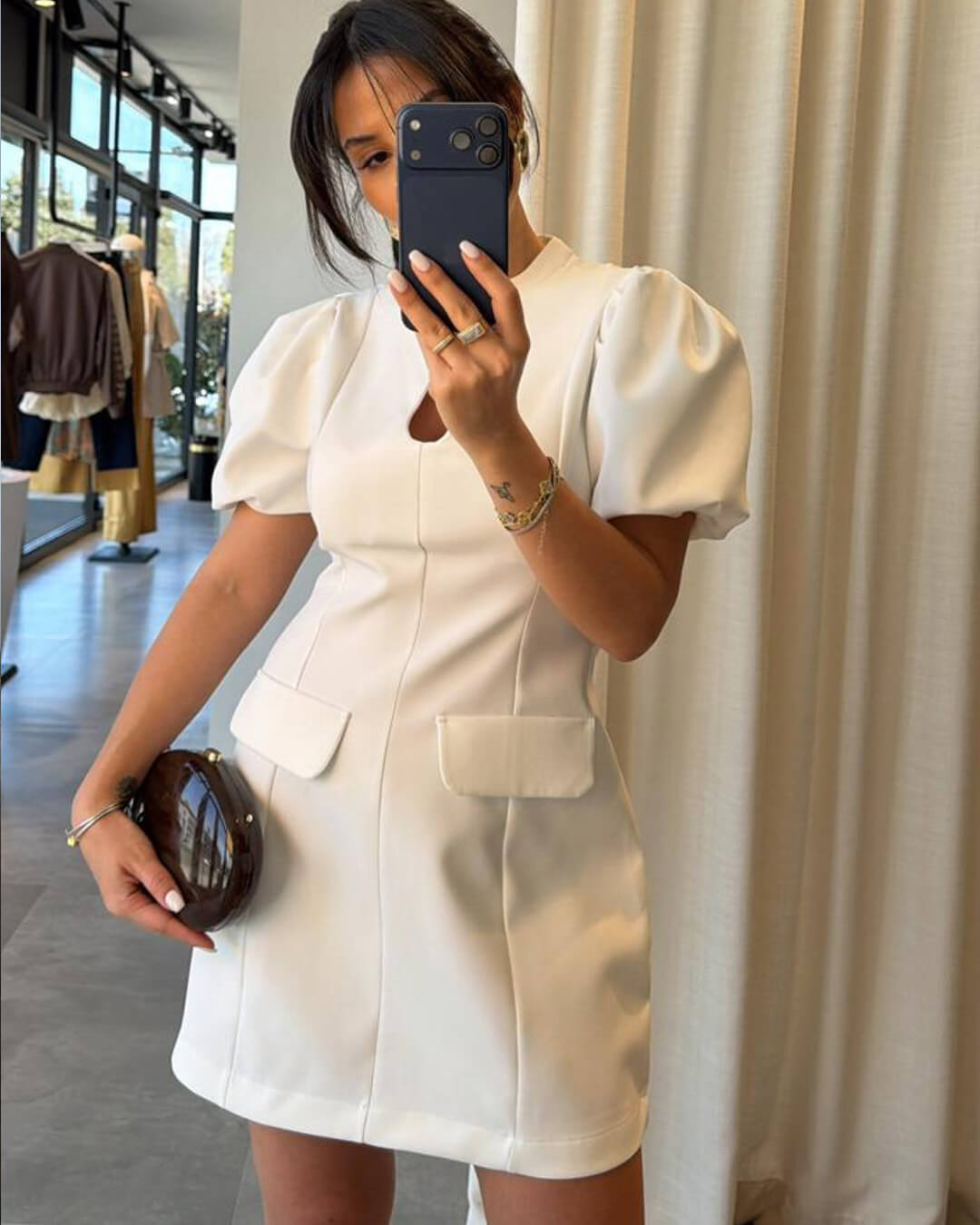 Julia Puff Sleeves Mini Dress
