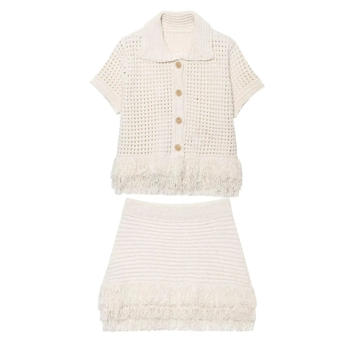 Beatrice Knitted Tassel Skirt Set