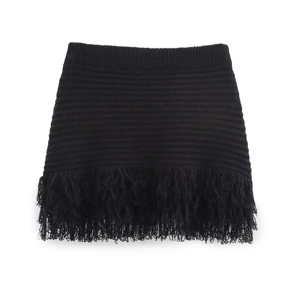 Beatrice Knitted Tassel Skirt Set