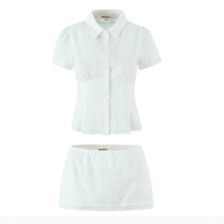 Brianna Cropped Slim-Fitting Skort Set