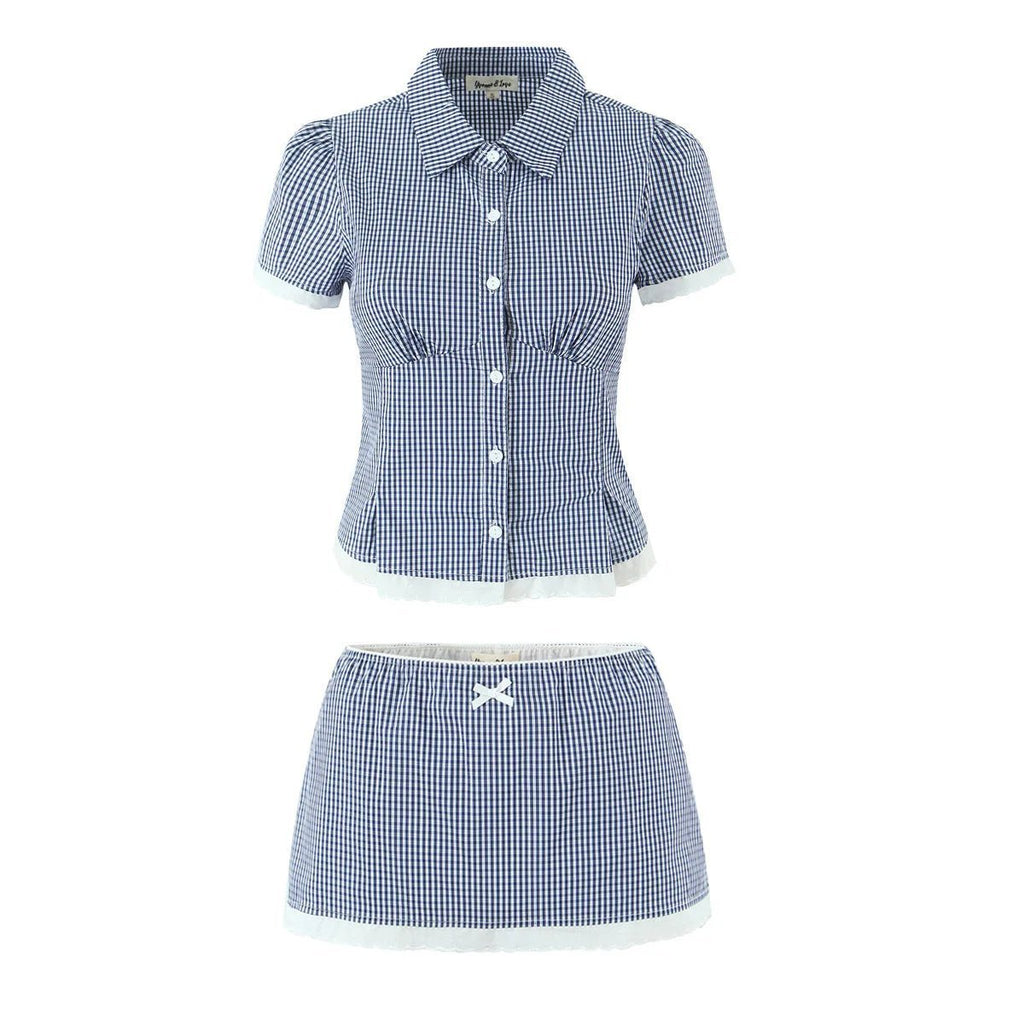 Brianna Cropped Slim-Fitting Skort Set