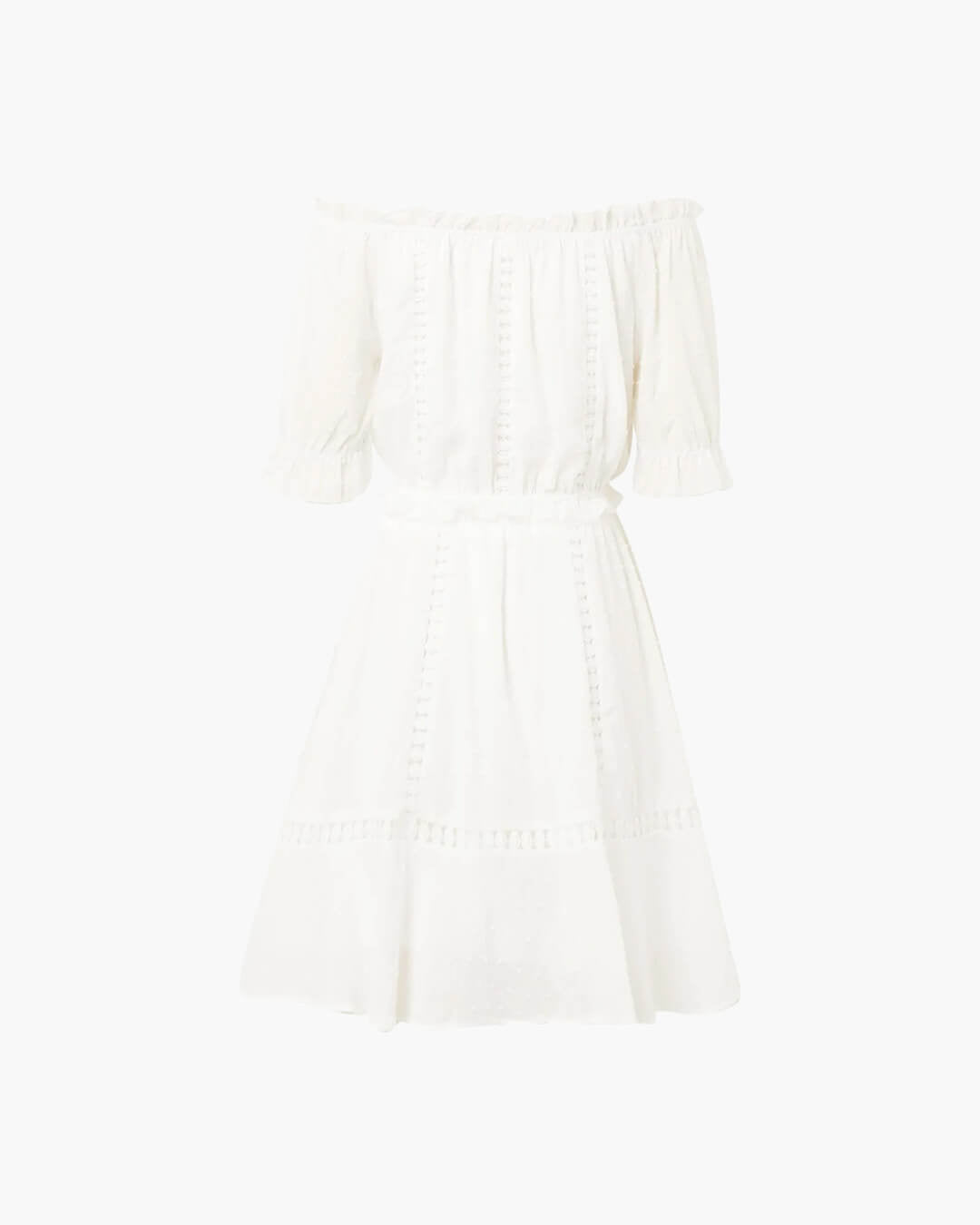 Connie Swiss Dot Ruffled Crop Top Skirt Set