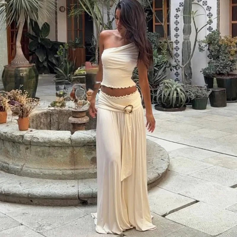 Gaia Belted Maxi Skirt Set