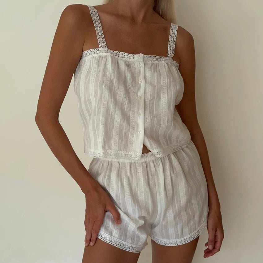 Kaitlyn Dantel Detaylı Pijama Şort Takımı