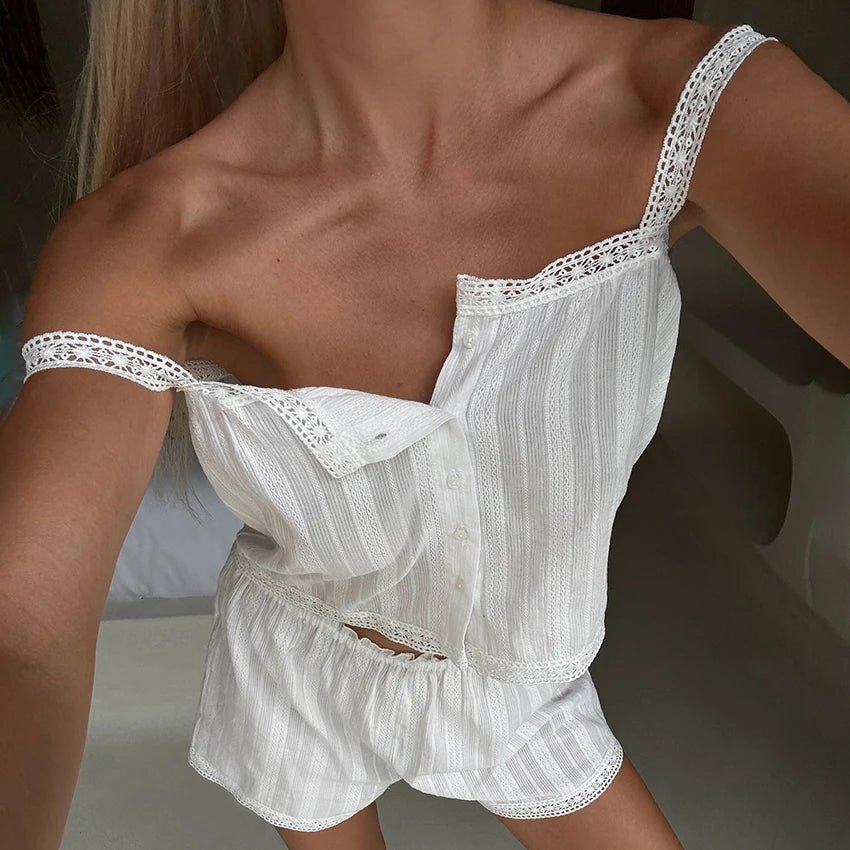 Kaitlyn Dantel Detaylı Pijama Şort Takımı
