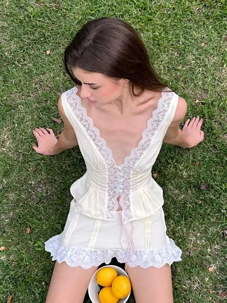 Klarissa Dantelli Mini Etek Takım