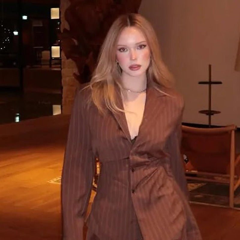 Melanie Çizgili Pantolon Takımı