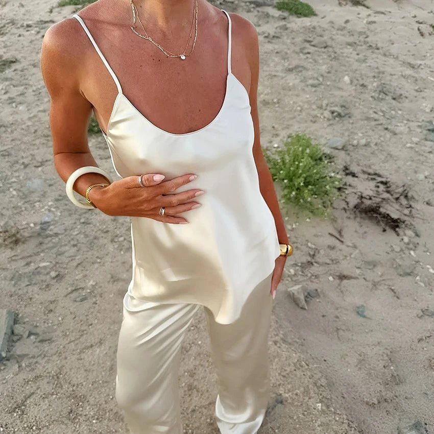 Sienna Şampanya Saten Pijama Takımı